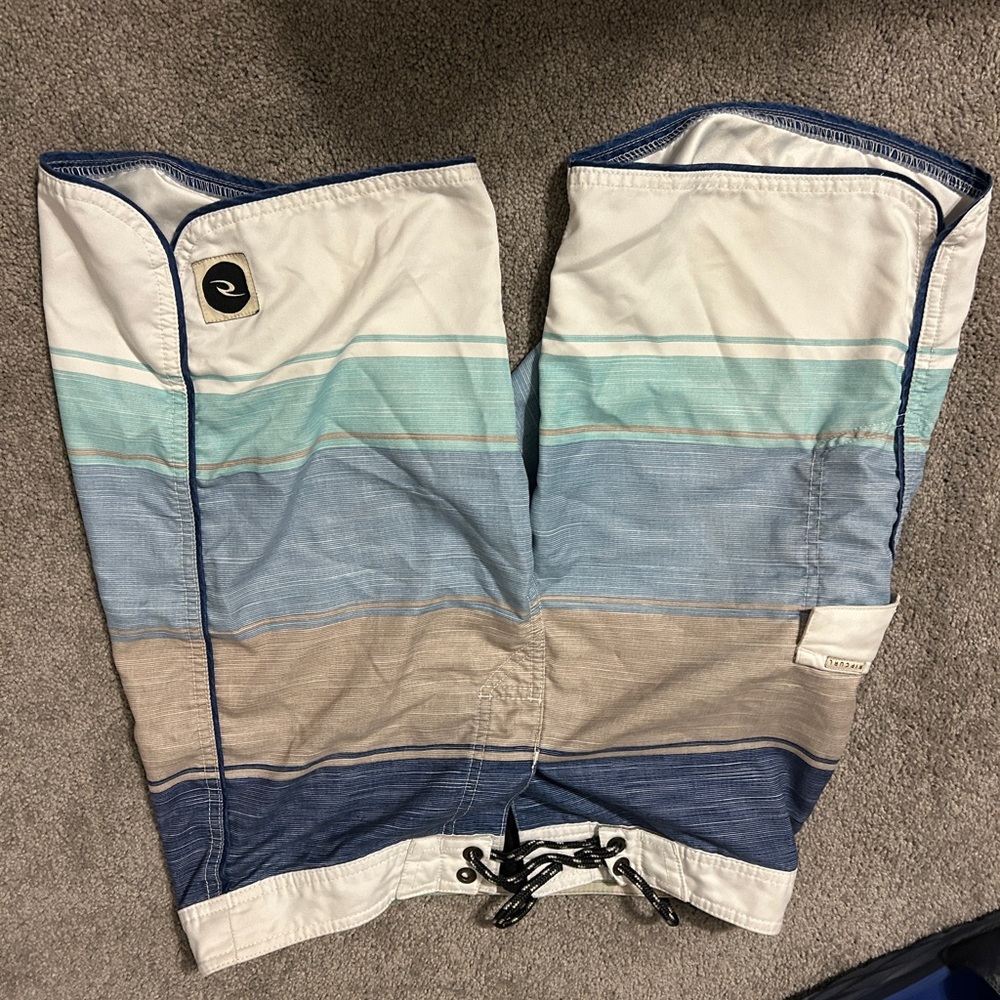 Rip Curl Multicolor Striped Swim Trunks
